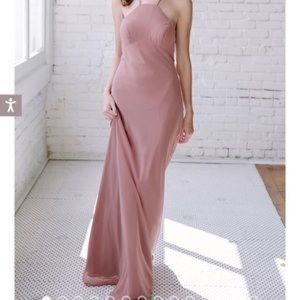 Revelry Elle Chiffon Bridesmaid Dress Size 8/First Kiss Pink